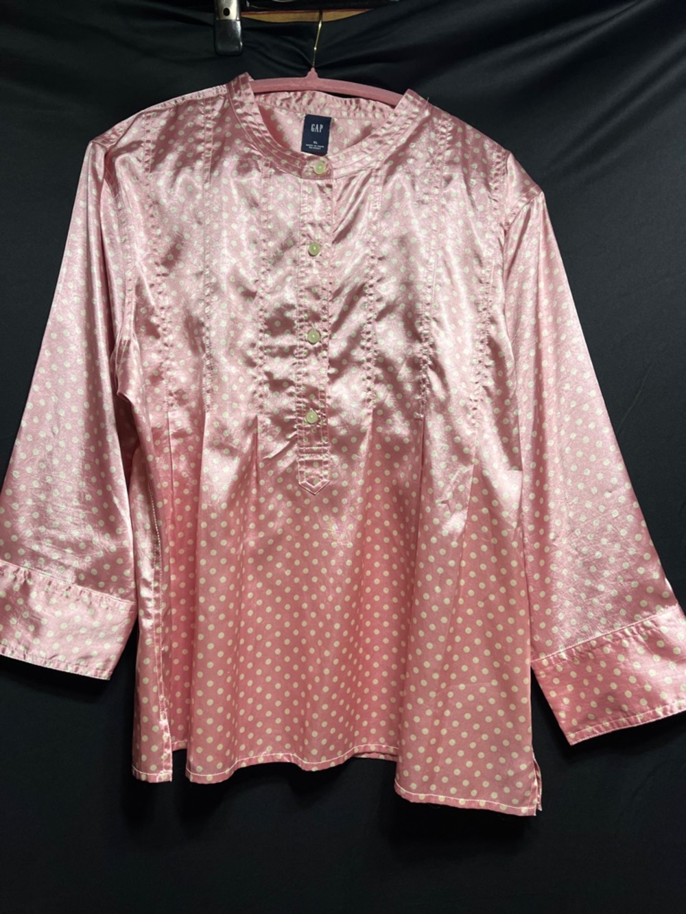 GAP Light Pink Polka Dot Satin Look Tunic